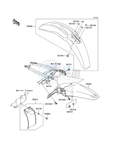 KX450F KX450EBF EU drawing Fenders