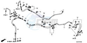 FJS600AB SilverWing ED drawing REAR BRAKE PIPE (FJS600A9 2KO/ FJS600AB)