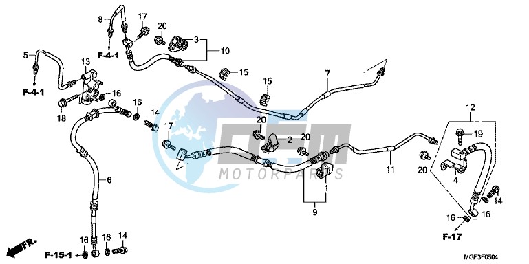 REAR BRAKE PIPE (FJS600A9 2KO/ FJS600AB)