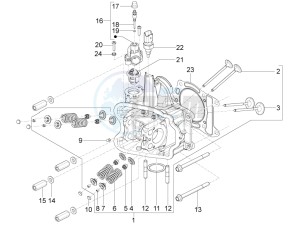 BV 350 ST 4T 4V IE ABS E4 (NAFTA) drawing Head unit - Valve