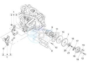 LX 150 4T USA drawing Rocking levers support unit