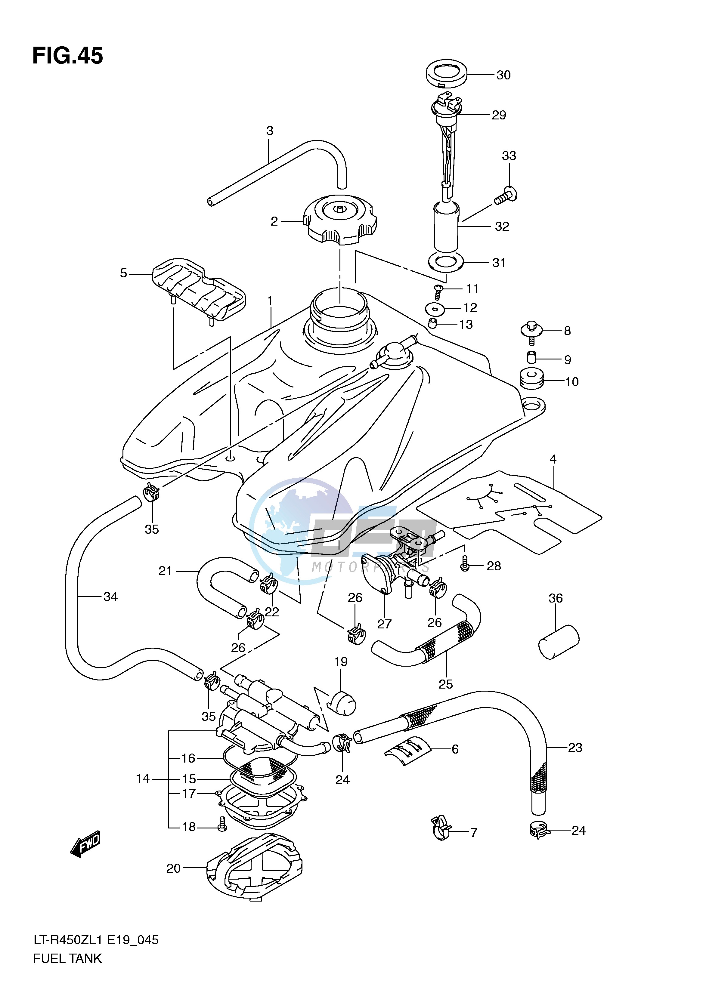 FUEL TANK (LT-R450L1 E19)