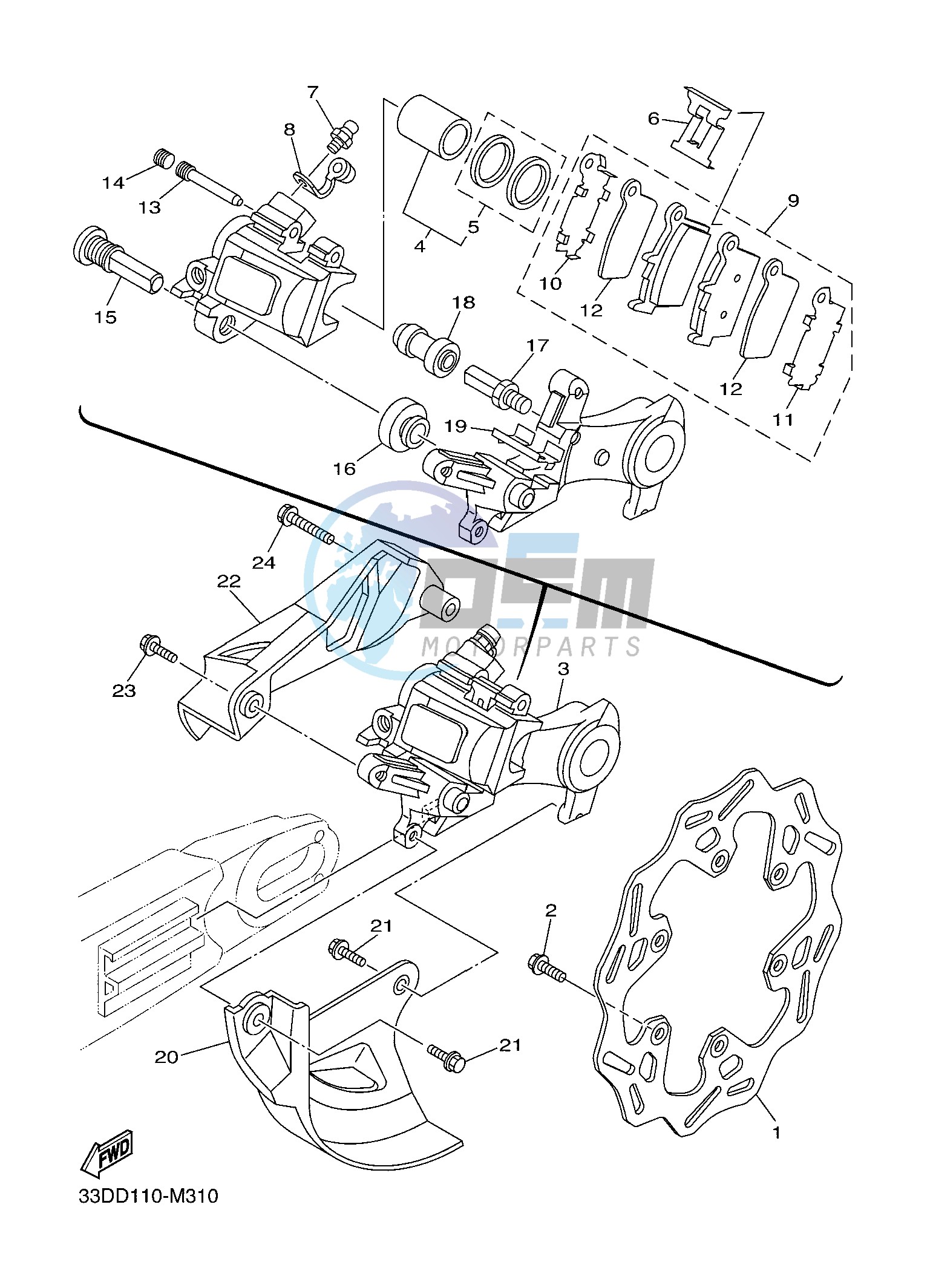 REAR BRAKE CALIPER