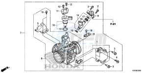 CBR250RF CBR250R Europe Direct - (ED) drawing THROTTLE BODY