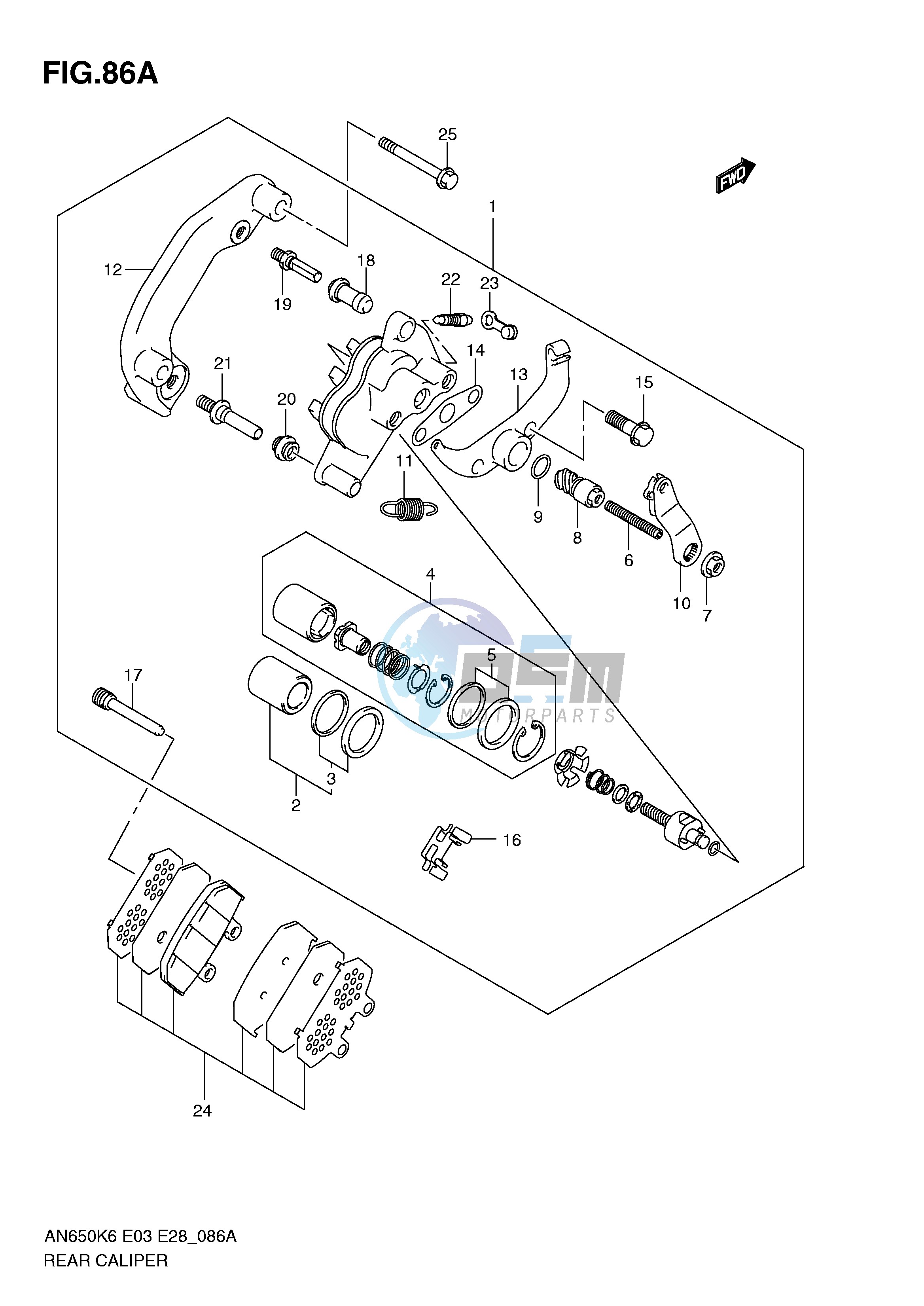 REAR CALIPER (MODEL K9 L0)