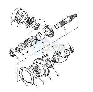 XV DX VIRAGO 535 drawing MIDDLE DRIVE GEAR