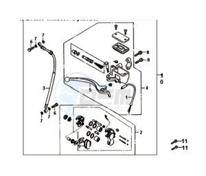 ORBIT II 50 45KMH (L8) EU drawing FRONT BRAKE  CALIPER / BRAKE LEVER /BRAKE LINE
