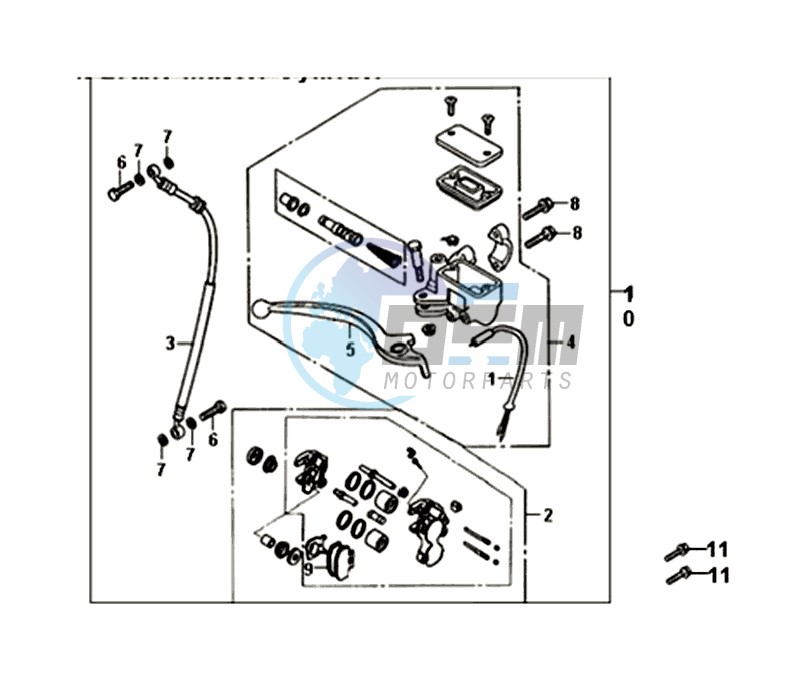 FRONT BRAKE  CALIPER / BRAKE LEVER /BRAKE LINE