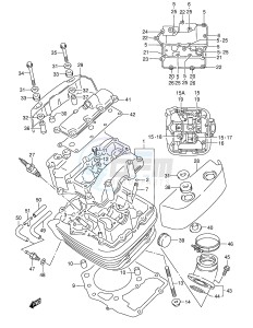 VL1500 (E2) drawing CYLINDER HEAD (FRONT)(MODEL K1 K2 K3 K4)