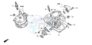 CR125R drawing CYLINDER/CYLINDER HEAD (CR125R4)