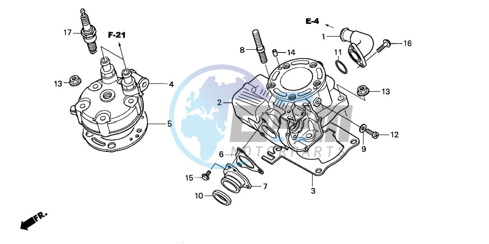 CYLINDER/CYLINDER HEAD (CR125R4)