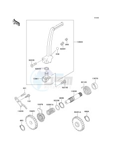 KX 65 A (A6) A6 drawing KICKSTARTER MECHANISM