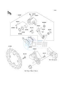 EX 650 A [NINJA 650R] (A6F-A8F) A6F drawing REAR BRAKE