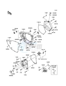 KX250F KX250ZDF EU drawing Engine Cover(s)