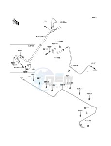 KRF 750 C [TERYX 750 4X4] (C8F) C8F drawing BRAKE PIPING