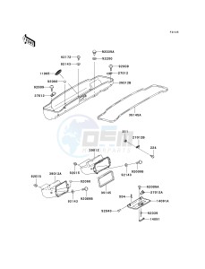 KAF 950 B [MULE 3010 DIESEL 4X4] (B7F) B7F drawing FRONT BOX