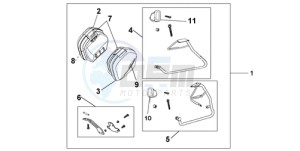 VFR800A9 ED / ABS MME TWO drawing 35 LITRE PANNIER KIT SWORD SILVER MET