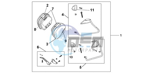 35 LITRE PANNIER KIT SWORD SILVER MET