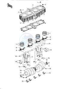 KZ 650 C [CUSTOM] (C1-C3) [CUSTOM] drawing CYLINDERS_PISTONS_CRANKSHAFT