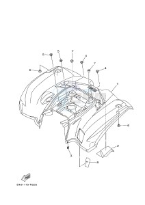 YFM700FWB KODIAK 700 CAMO (B169) drawing REAR FENDER