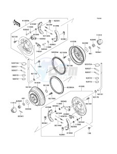 KAF 950 B [MULE 3010 DIESEL 4X4] (B7F) B7F drawing FRONT HUBS_BRAKES