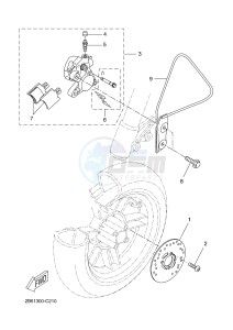 BW'S 50 (2B6K) drawing FRONT BRAKE CALIPER