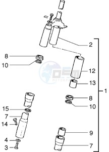 Liberty 125 drawing Front-wheel suspension