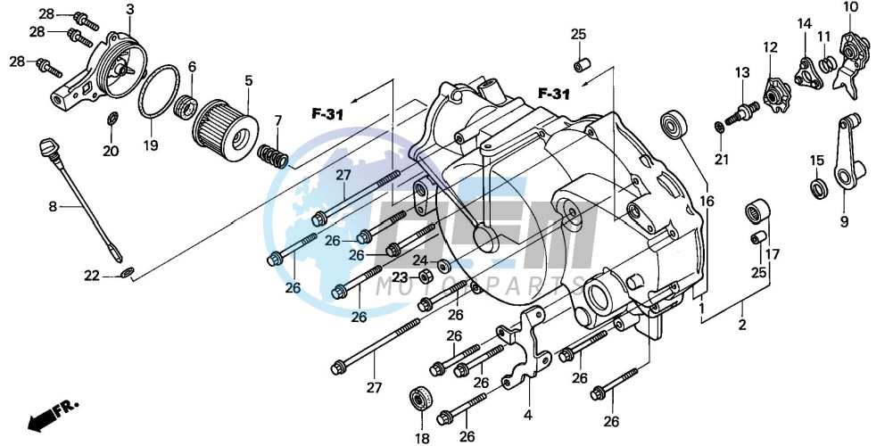 FRONT CRANKCASE COVER (TRX350TM/FM)