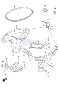 DF 20A drawing Side Cover Tiller Handle w/Power Tilt