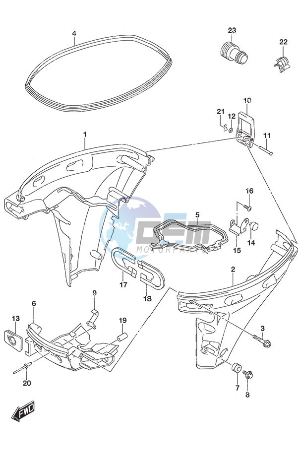 Side Cover Tiller Handle w/Power Tilt