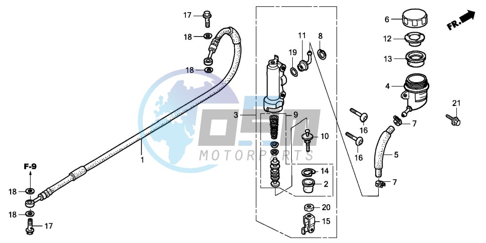 RR. BRAKE MASTER CYLINDER