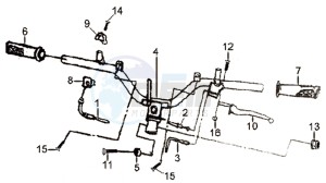 SYMPHONY 125 drawing HANDLEBAR / BRAKE LEVERS CPL  L/R