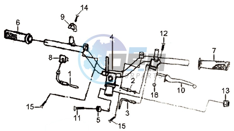 HANDLEBAR / BRAKE LEVERS CPL  L/R