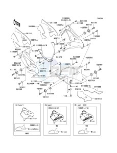 ZX 900 F [NINJA ZX-9R] (F1-F2) [NINJA ZX-9R] drawing COWLING LOWERS -- ZX900-F2- -