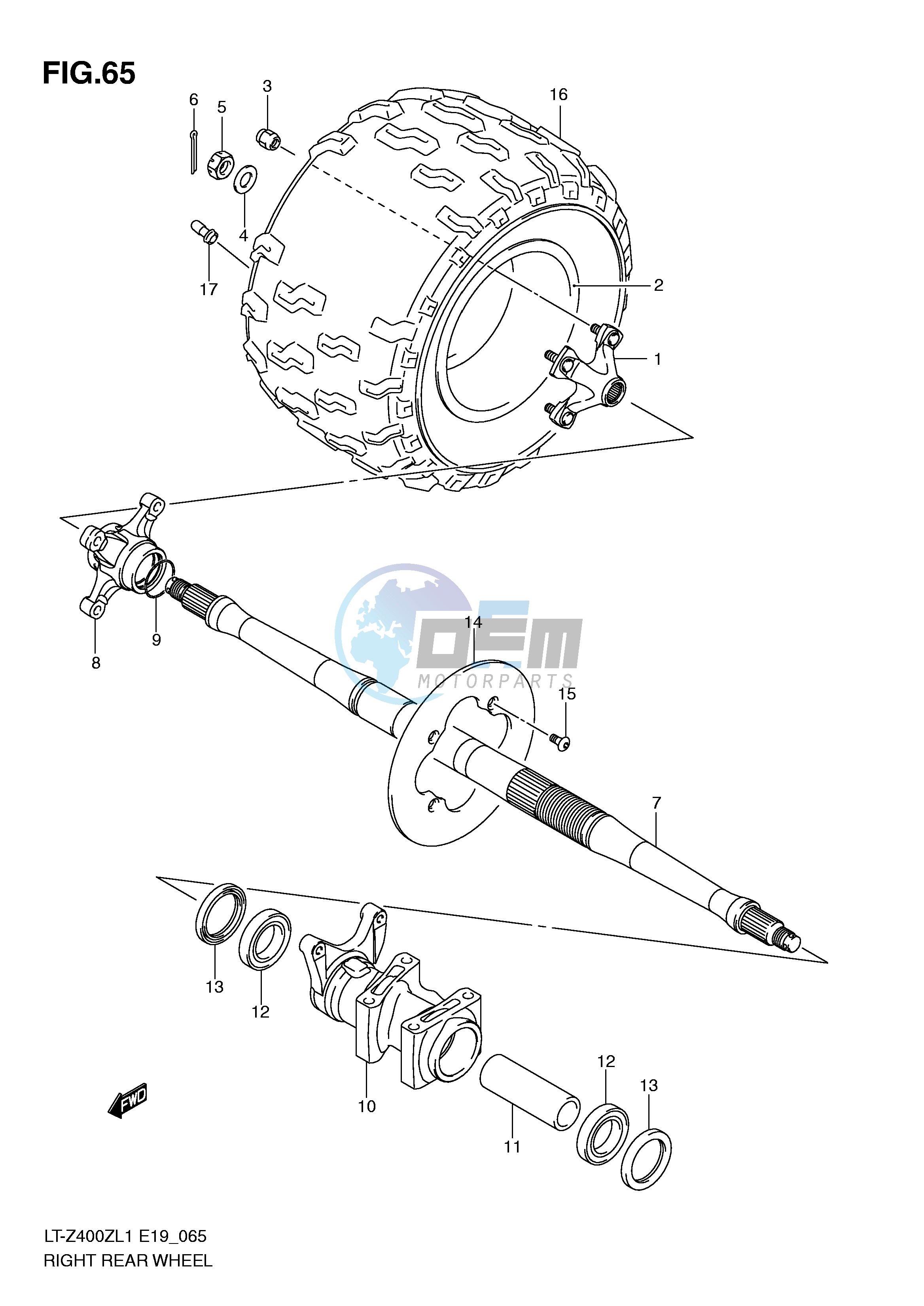 RIGHT REAR WHEEL (LT-Z400ZL1 E19)