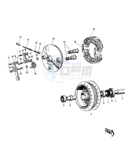 W1 W2 TT SS [COMMANDER) (TT-SS ) 650 [COMMANDER) drawing FRONT HUB_BRAKE -- E_NO.54590-- -