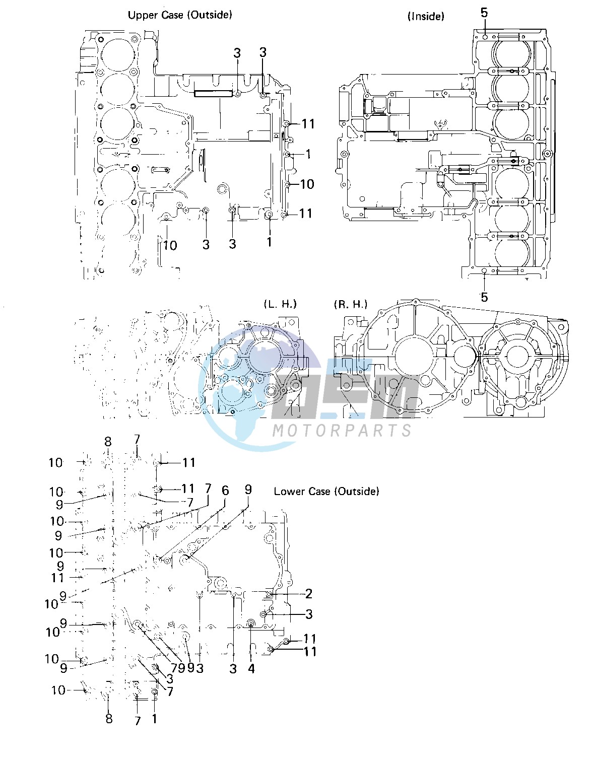 CRANKCASE BOLT & STUD PATTERN