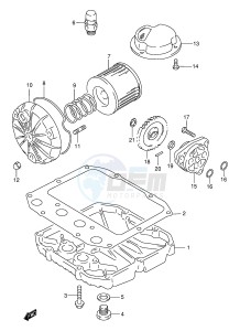 GS500 (E2) drawing OIL FILTER - OIL PUMP