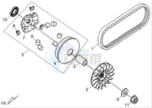 X'PRO 125 drawing CLUTCH / V BELT