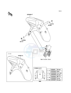 VERSYS_ABS KLE650DCF XX (EU ME A(FRICA) drawing Front Fender(s)