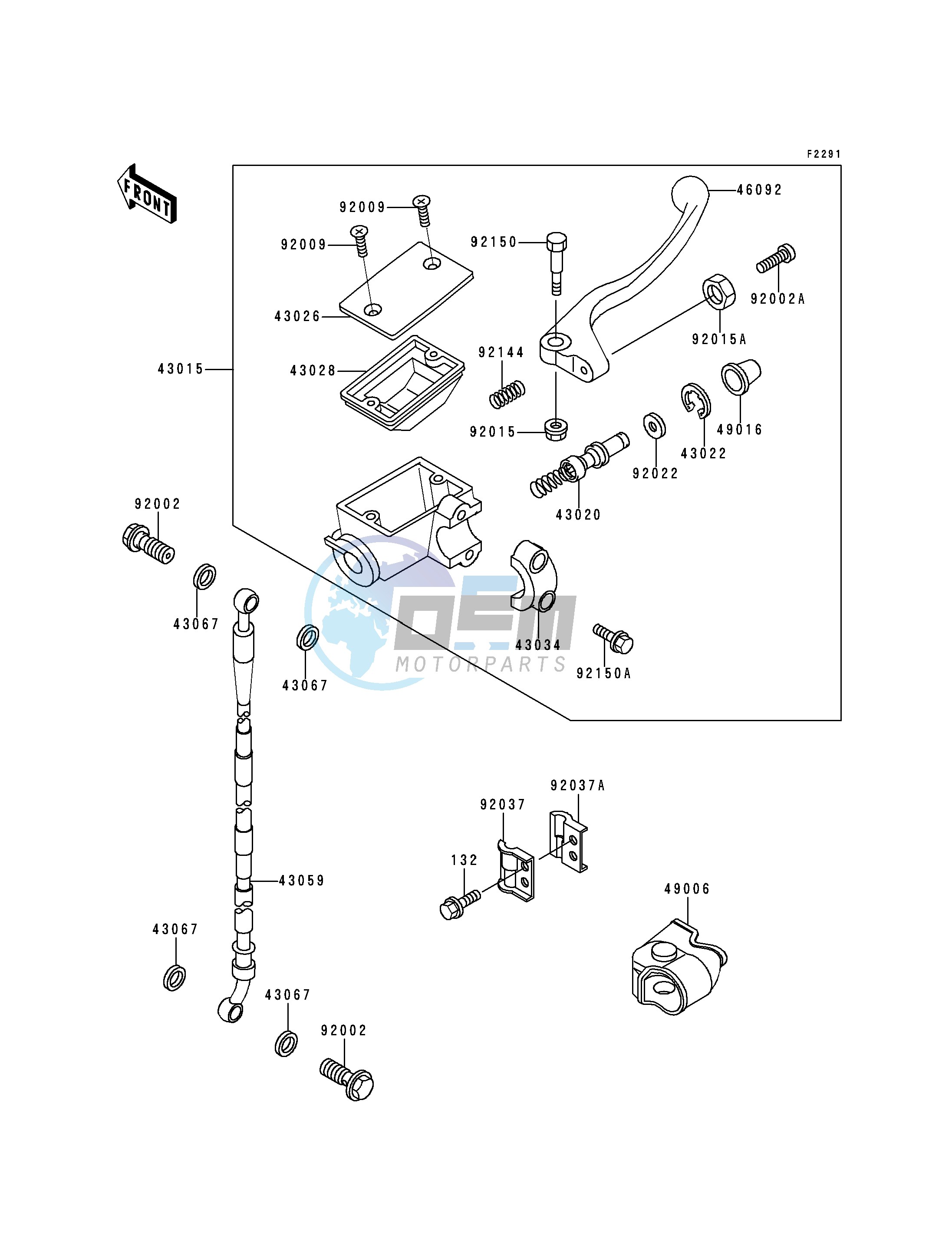 FRONT MASTER CYLINDER-- KX80-R6- -