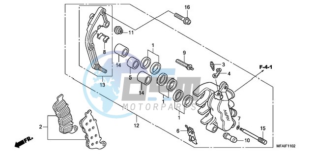 L. FRONT BRAKE CALIPER (CBF1000A/T/S)