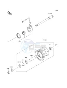 KLX 250 T [KLX250S] (T8F) T9F drawing FRONT HUB