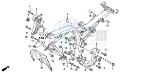 CB900F HORNET 900 drawing FRAME BODY