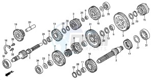 TRX350TE FOURTRAX 350 ES drawing TRANSMISSION