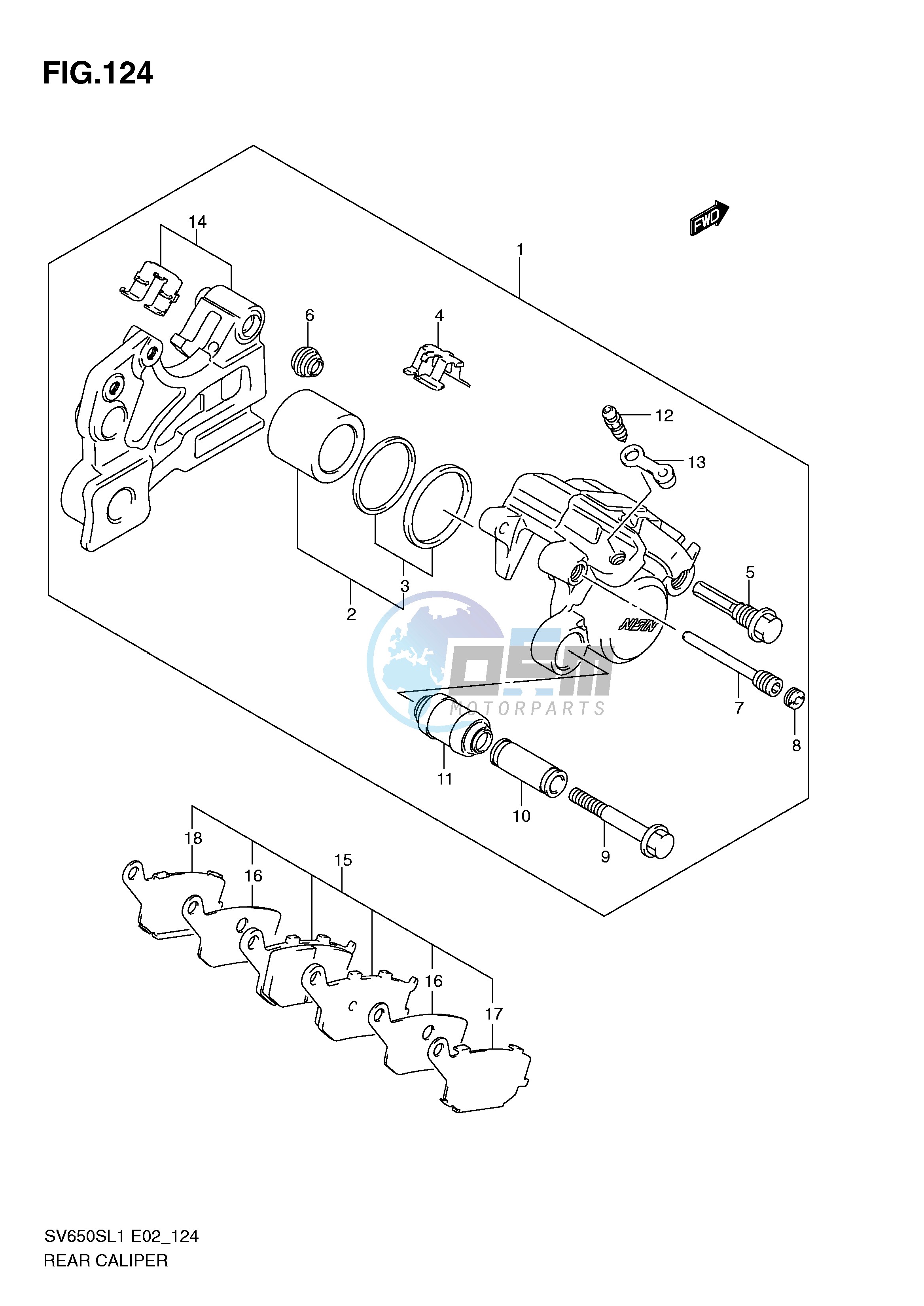 REAR CALIPER (SV650SAL1 E24)