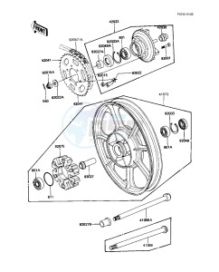 KZ 1000 R [EDDIE LAWSON REPLICA] (R1-R2) [EDDIE LAWSON REPLICA] drawing REAR WHEEL_HUB_CHAIN