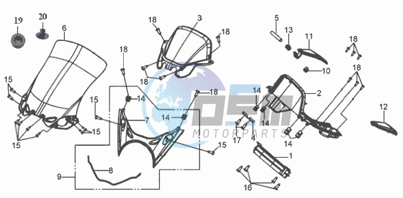 WINDSCREEN - HANDLEBAR COVER