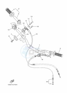 YZ125 (B4X6) drawing STEERING HANDLE & CABLE