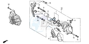 CB600F2 CB600S drawing FRONT BRAKE CALIPER